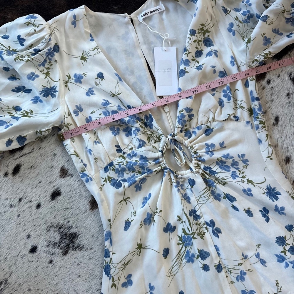 REFORMATION NEW Cressida mini dress in Clarita floral pattern Size 0 NWT - Picture 9 of 10